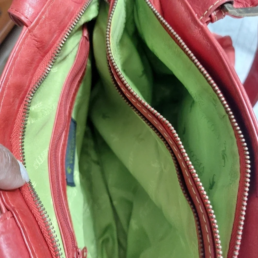 👜 Sophia Visconti Red Leather Shoulder Bag